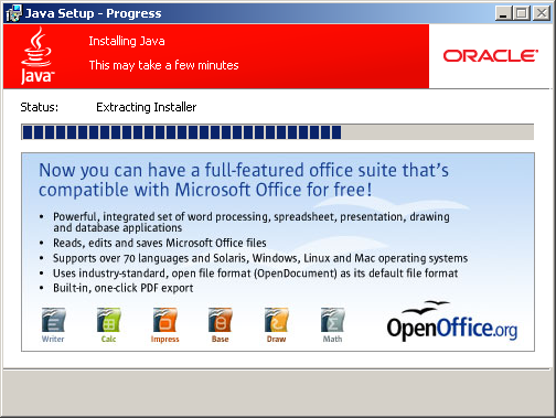 Java setup - Progress